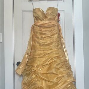 Dazzling Gold Strapless Dress